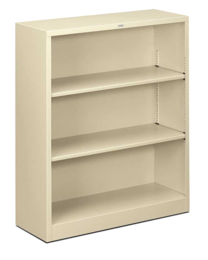 HON&reg; Brigade&reg; Steel Bookcase, 3 Shelves (2 Adjustable), 41"H x 34 1/2"W x 12 5/8"D, Putty