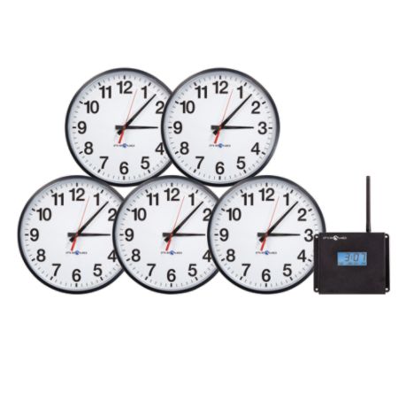 Pyramid&trade; Time Systems Clock In A Box Bundle, Analog, 13", Pack Of 5