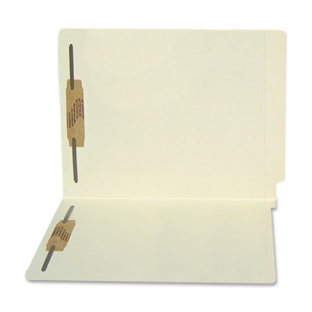 SJ Paper Paper-Cut/Water-Resistant 2-Fastener End-Tab Folders, Letter Size, 50% Recycled, Manila, Box Of 50