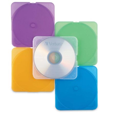 Verbatim CD/DVD Color TRIMpak Cases - 10pk, Assorted - TAA Compliant