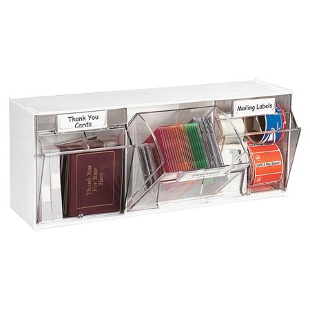 Deflect-O Interlocking Horizontal Tilt Bins, 3 Bins