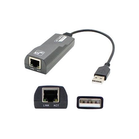 AddOn 20.00cm (8.00in) USB 2.0 (A) Male to RJ-45 Female Black Adapter Cable