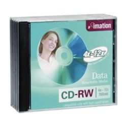 Imation&trade; CD-RW High-Speed Media With Jewel Cases, 700MB/80 Minutes, 4x-10x, Pack Of 5