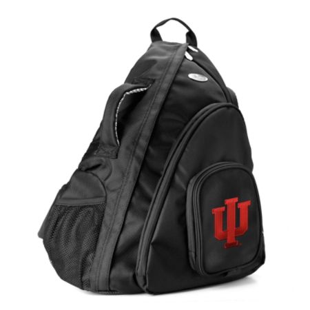 Denco Sports Luggage Travel Sling With 13.5" Laptop Pocket, Indiana Hoosiers, 19"H x 12"W x 13"D, Black
