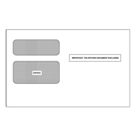 ComplyRight Tax Envelopes, Double Window, For W-2G Tax Forms, 5 5/8" x 9", White, Pack Of 100