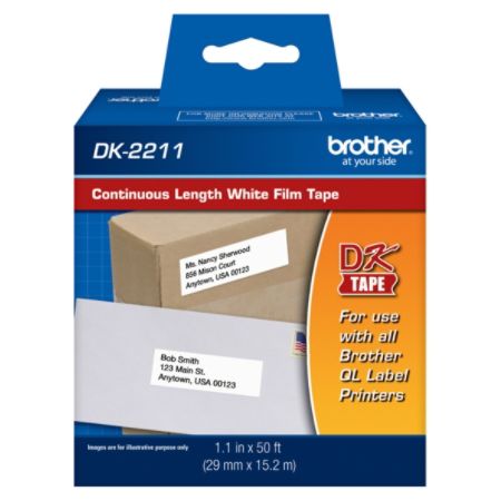 Brother&reg; DK-2211 Black-On-White Tape, 1.14" x 50'