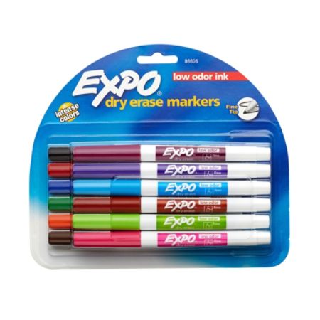 markers expo erase dry fine colors odor low point marker assorted pack whiteboard tip ct office teacher deals pk count