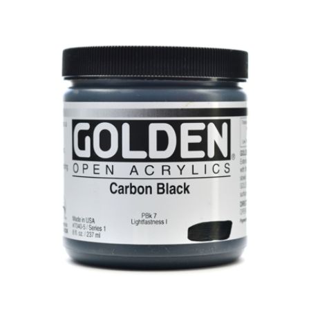 acrylic golden paint carbon oz open jar