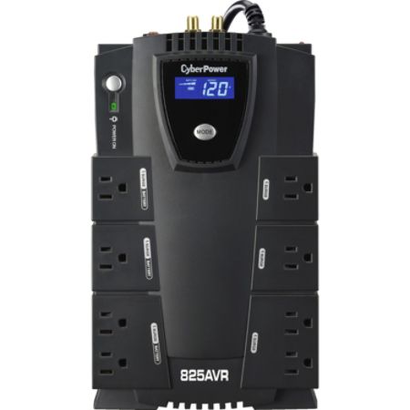 CyberPower&reg; CP825AVRLCD-G 8-Outlet Uninterruptible Power Supply, 825VA/450 Watts