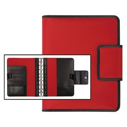 FranklinCovey&reg; Kayla 30% Recycled Nylon Binder, 5 1/2" x 8 1/2", Brown/Red