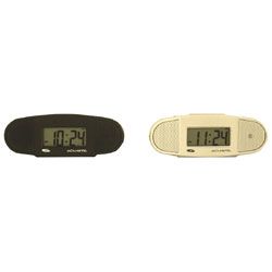 Acu-Rite&reg; "Set & Forget" LCD Alarm Clock, Black/Silver