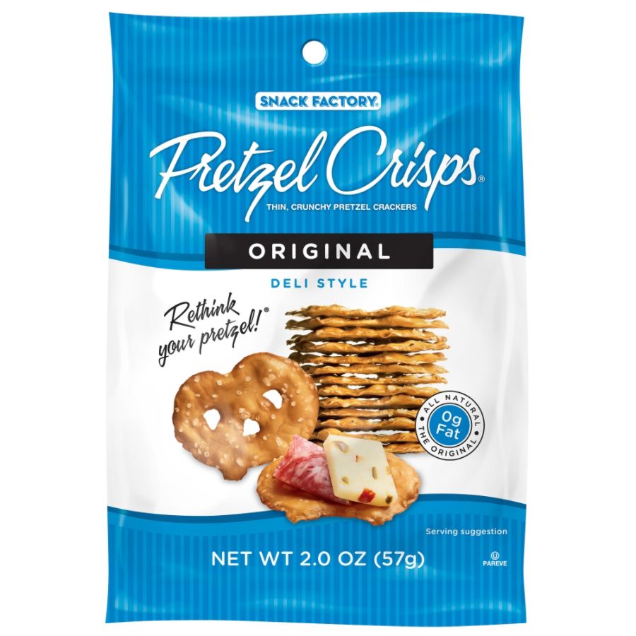 Pretzel Crisps&reg; Original, 2 Oz. Bags, Carton Of 12