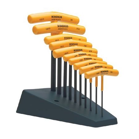 Bondhus 10-Piece T-Handle Hex End Driver Set, SAE