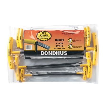 Bondhus 10-Piece T-Handle Ball End Hex Driver Set