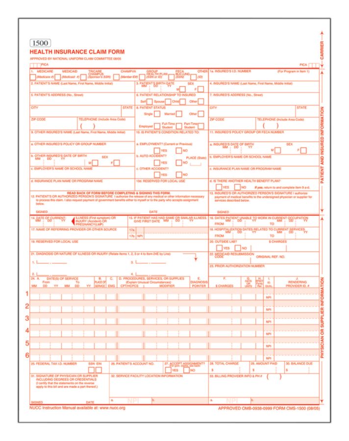 TOPS&reg; 1-Part Laser Medical Claim Forms, 8 1/2" x 11", Pack Of 250
