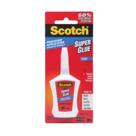 Scotch&reg; Super Glue, Liquid In Precision Applicator, 0.14 Oz.