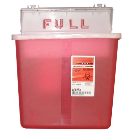 Unimed Sharpstar Container With Counter Balanced Lid, 5 Quart, Transparent Red