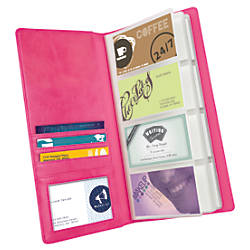 FORAY Distressed Business Card Holder 144 Card Capacity Pink by Office Depot & OfficeMax