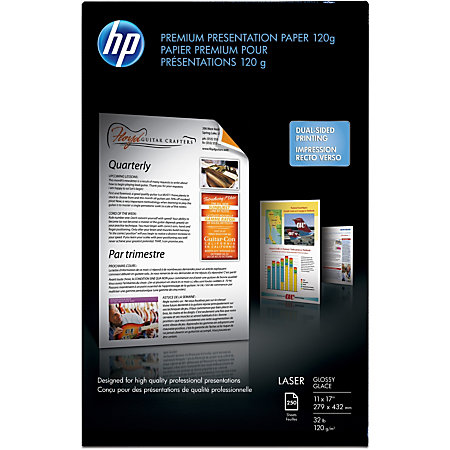 glossy laser hp paper pack brightness lb sheets ledger tabloid