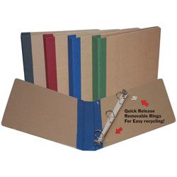 Stride&reg; Forevergreen&trade; 100% Recycled Kraft D-Ring Binder, 2" Rings, 480-Sheet Capacity, Blue