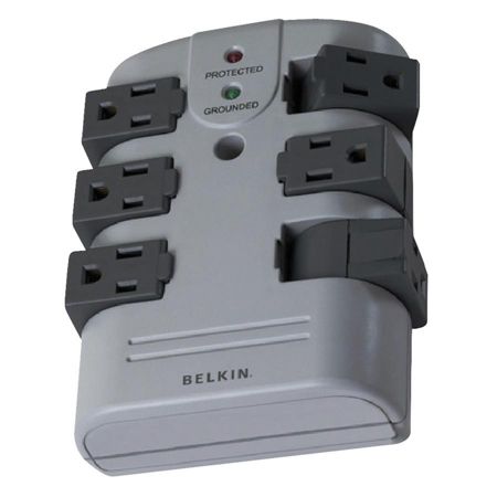 Belkin&reg; Wall-Mounted Surge Protector With 6 Rotating Outlets