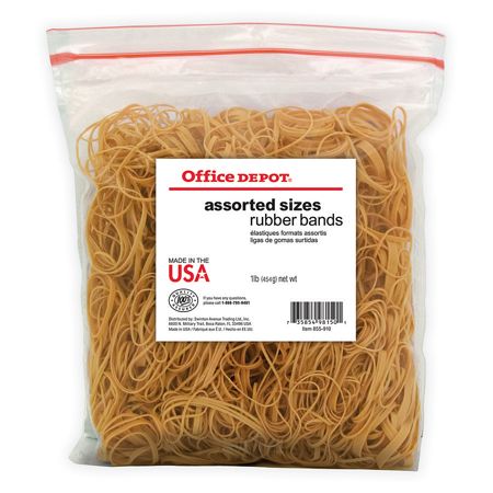 Office Depot&reg; Brand Rubber Bands, #54, Assorted Sizes, 1 Lb. Bag