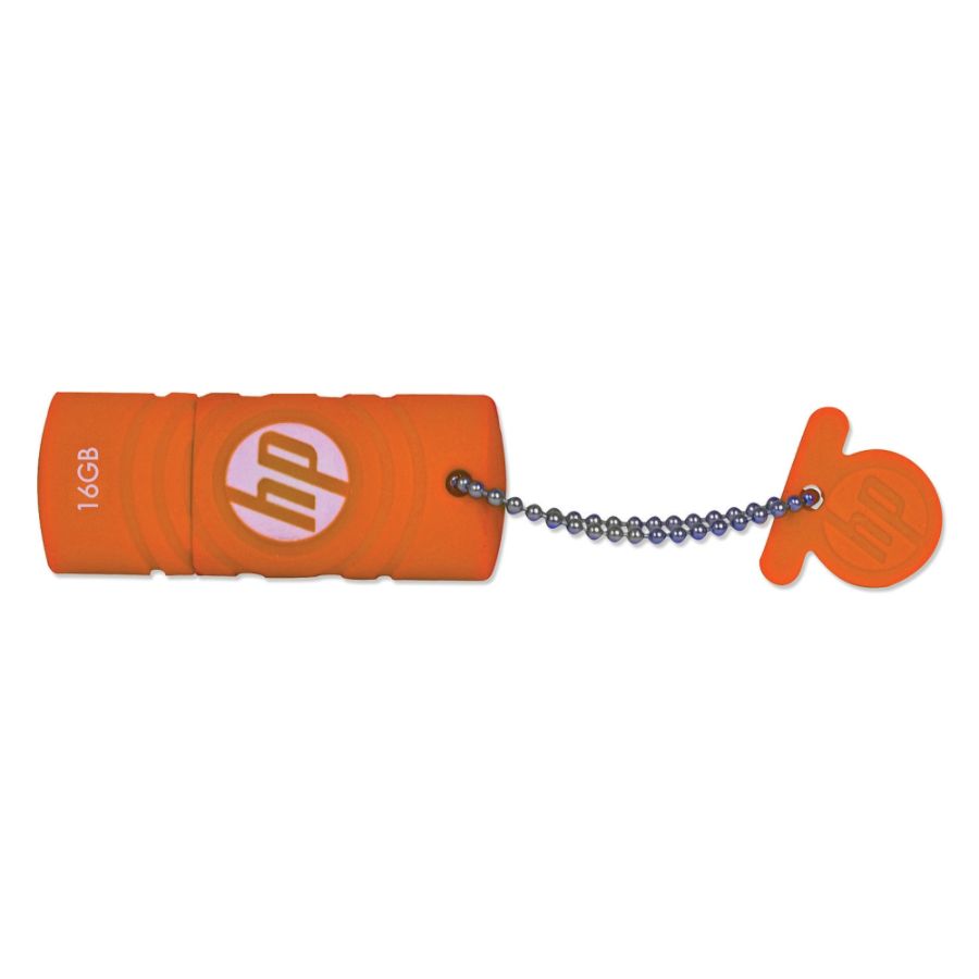 HP Sport Attach&eacute; USB Flash Drive, 16GB, Orange