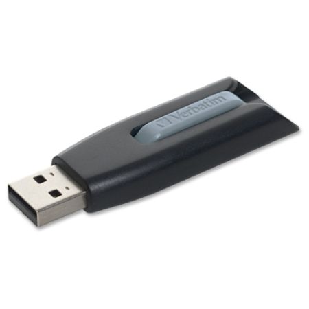 Verbatim&reg; Store 'n' Go&trade; V3 USB 3.0 Drive, 32GB, Black/Gray