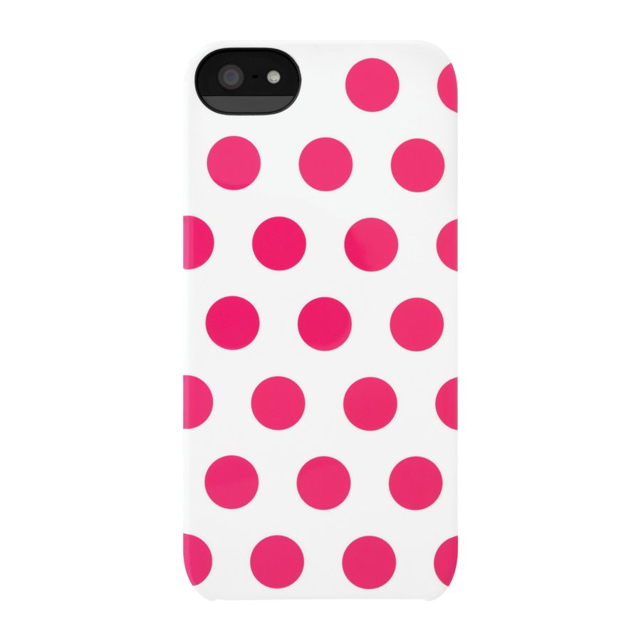 Incase Snap Case For iPhone&reg; 5, White/Pink Dots