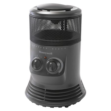 Honeywell&reg; Fan-Assisted Mini Tower Surround Heater, 12 1/4"H x 9"W x 9 3/4"D, Gray