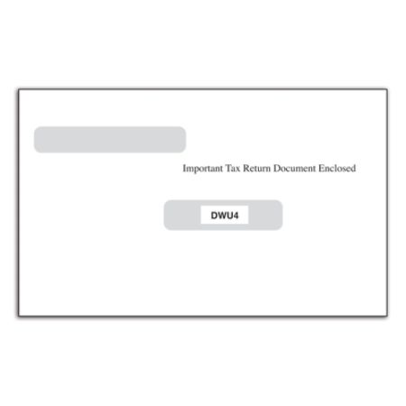 ComplyRight Tax Envelopes, Double Window, For W-2/1099 Form LU4, 5 11/16" x 8", White, Pack Of 100