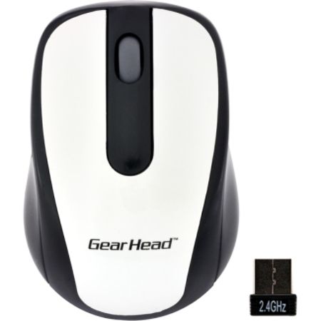 Gear Head&trade; Wireless Optical Nano Mouse, White