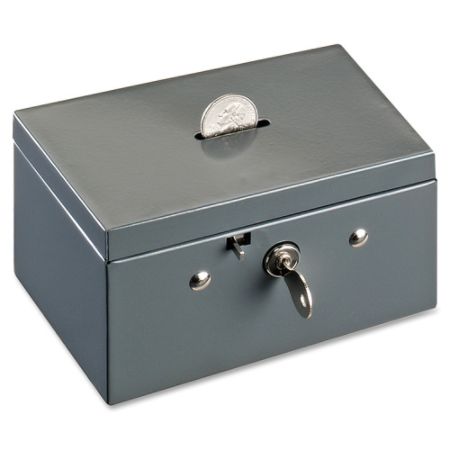 MMF Steelmaster 221533001 Cash Box - Steel - Gray - 3.1" Height x 5.5" Width x 3.4" Depth