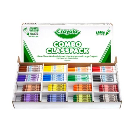 Crayola&reg; Large Size Crayons And Washable Marker Classpack&reg;, Pack Of 256