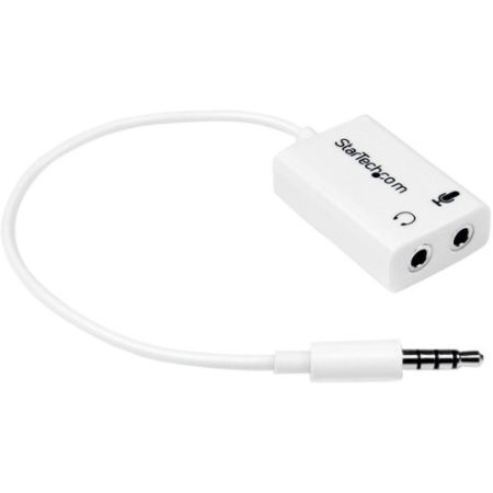 StarTech.com 3.5mm 4 Position to 2x 3 Position 3.5mm Headset Splitter Adapter M/F - White