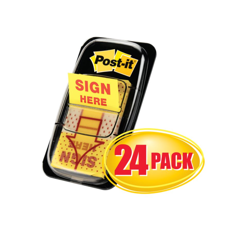 Post it Printed Flags Sign Here