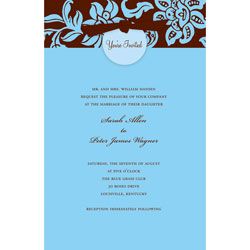 Gartner Studios&reg; Invitations, 5 1/2" x 8 1/2", Chocolate & Blue, Box Of 10