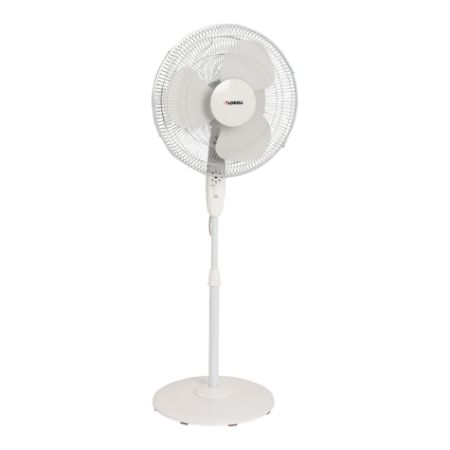 Lorell&trade; 16" 3-Speed Oscillating Floor Fan With Remote, 48" x 4 11/16" x 18 1/4", White