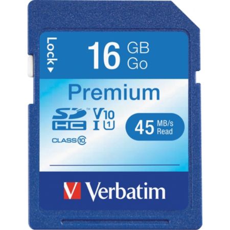 Verbatim&reg; Class 10 Secure Digital High Capacity (SDHC&trade;) Memory Card, 16GB