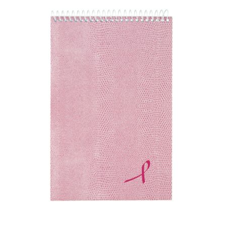 Rediform&reg; Pink Ribbon Steno Book, 6" x 9", 60 Sheets, Pink