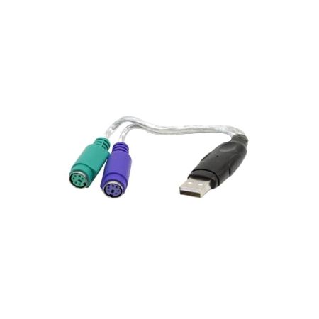 Sabrent USB-To-Dual PS/2 Active Converter Cable, Black/Green/Purple, SBT-PS2U