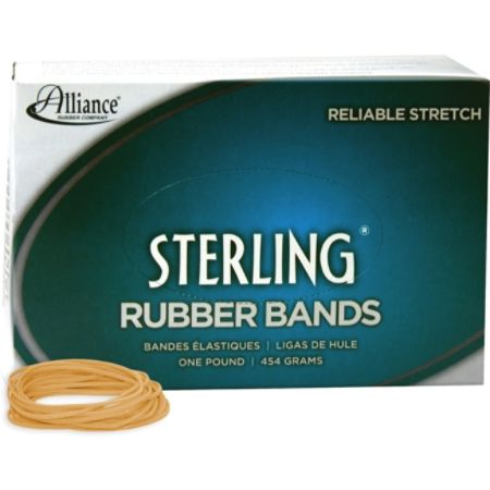 Alliance Sterling Rubber Bands, #18 - Size: #18 - 3" Length x 0.063" Widths - 1 lb Box - Natural Crepe
