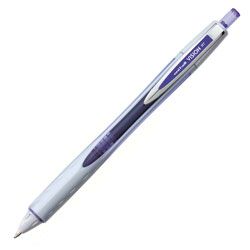 uni-ball&reg; Vision&trade; Liquid Ink Retractable Rollerball Pens, 0.8 mm, Bold Point, Silver Barrels, Purple Ink, Pack Of 12