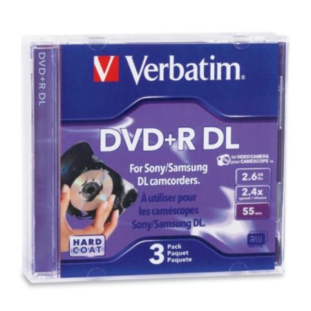 Verbatim 95313 DVD Recordable Media - DVD+R DL - 2.4x - 2.60 GB - 3 Pack Jewel Case