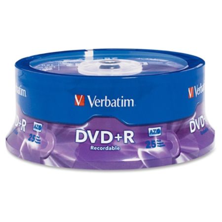 Verbatim AZO DVD+R 4.7GB 16X with Branded Surface - 25pk Spindle - TAA Compliant