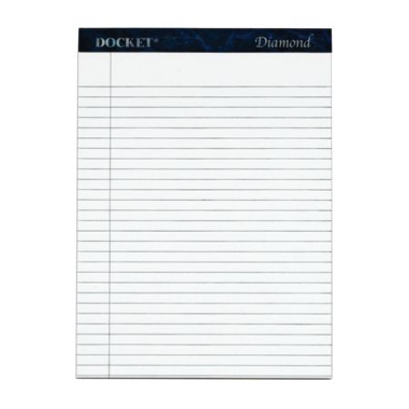 TOPS&reg; Docket&reg; Diamond Premium 100% Recycled Legal Pad, 8 1/2" x 11 3/4", Legal Ruled, 50 Sheets, White, Pack Of 2 Pads