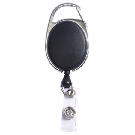 Baumgartens Quick Clip ID Card Reel - 1 Each - Black