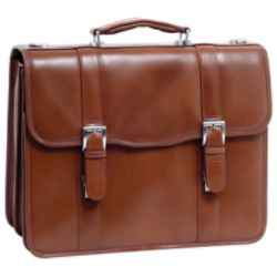 McKleinUSA Flournoy Double Compartment Laptop Case, Brown