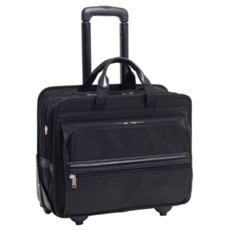 McKleinUSA Franklin Nylon 2-In-1 Removable-Wheeled 17" Laptop Case, Black