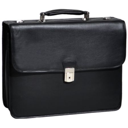 McKlein Ashburn Leather Briefcase, Black
